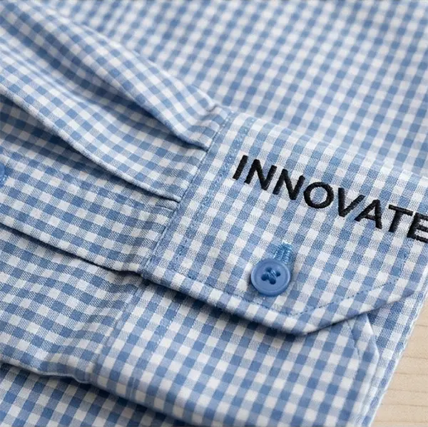 Business shirt size label and care label