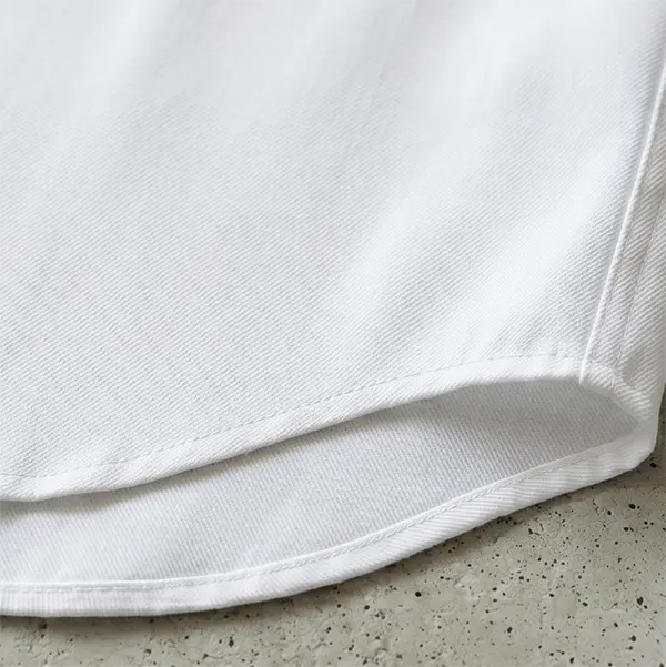 custom corporate shirt fabric and label detail